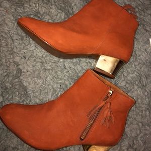 Burnt orange ankle boots